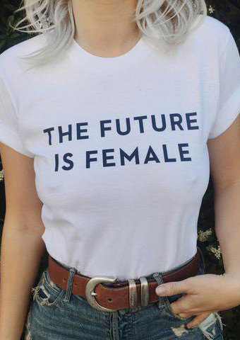 T-shirt: The Future is Female – Otherwild.The Future is Female T-shirt: Otherwild remade this amazing tee after discovering it on @h_e_r_s_t_o_r_y Available as a white tee with navy text, or a black with white Text.Printed on a % cotton t-shirt.Unisex.Made in the USA Sizing Chart - The original “The Future Is Female” T-shirt design was made for Labyris.