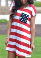 American Flag Pocket Mini Dress without Necklace