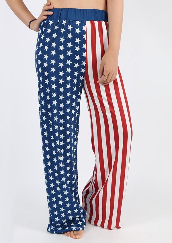 American Flag Wide Leg Pants - Bellelily