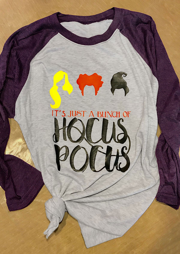 Halloween A Bunch Of Hocus Pocus Baseball TShirt Bellelily