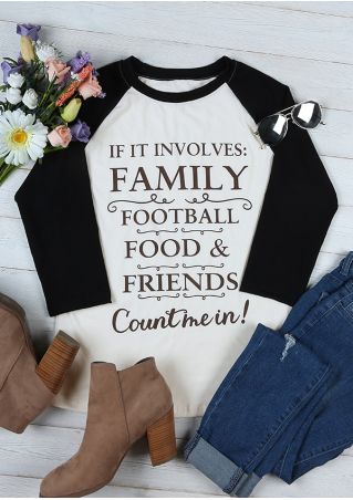 Family Football Food & Friends O-Neck Baseball T-Shirt ...