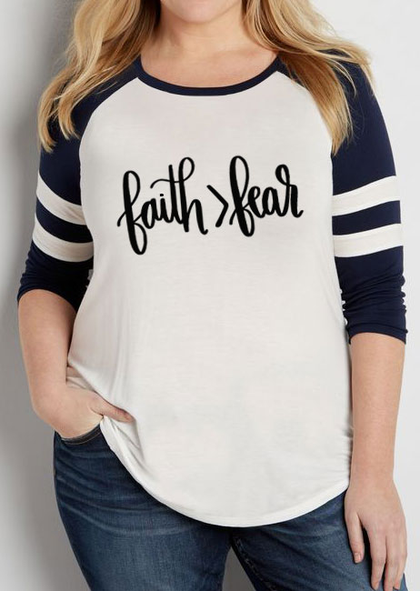 faith over fear plus size shirt