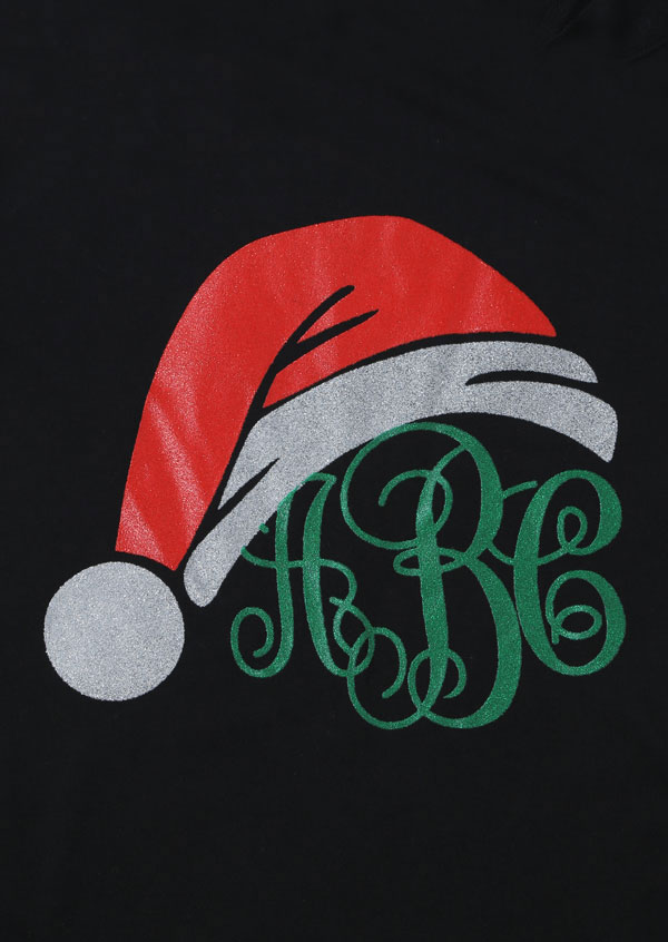 Download Christmas Monogram Santa Hat Sweatshirt - Bellelily
