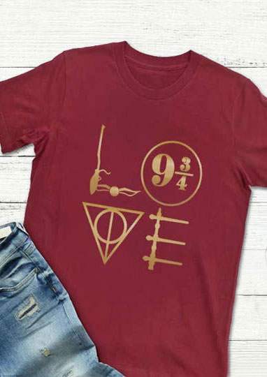 Love Harry Potter O-Neck T-Shirt - Bellelily