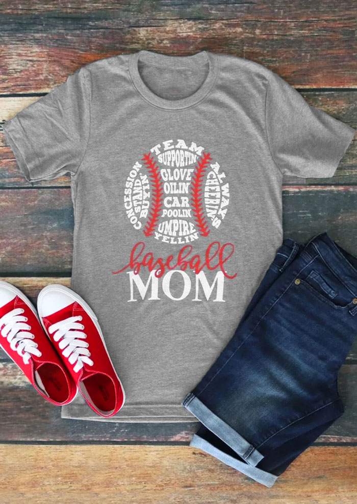 Team Supportin' Baseball Mom T-Shirt - Bellelily