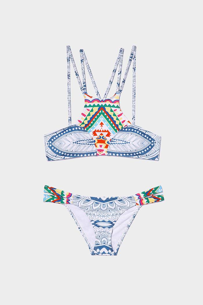 Multicolor Geometric Bikini Set Bellelily