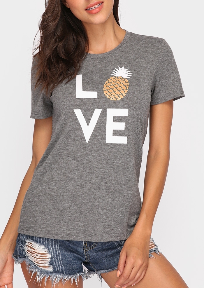 Love Pineapple Short Sleeve TShirt Bellelily
