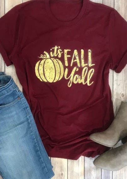 It's Fall Ya'll Pumpkin T-Shirt