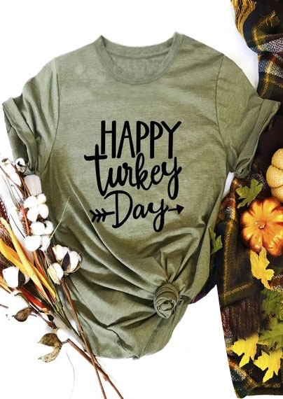 

Happy Turkey Day Arrow T-Shirt, Army green, 426333