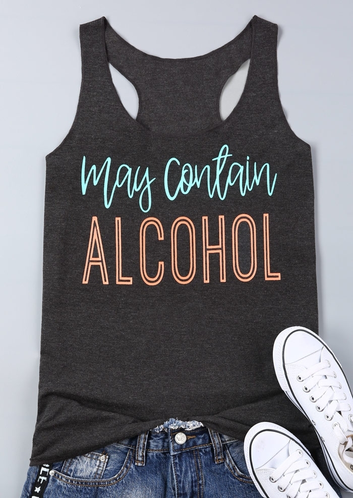 

May Contain Alcohol Racerback Tank - Dark Grey, 187745