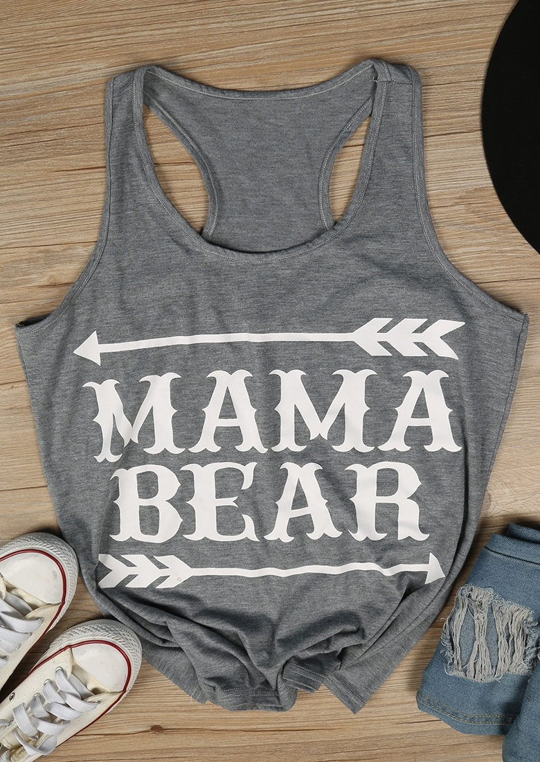 

Mama Bear Arrow Tank, Gray, 111173