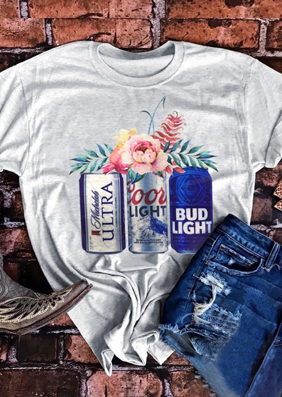 

Coors Light Bud Light Michelob Ultra Beer T-Shirt, Light grey, 436402