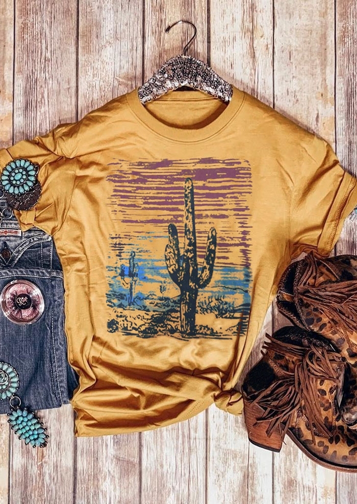 Kaufen Cactus Sunset Short Sleeve T-Shirt. Bild