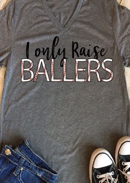 I Only Raise Ballers V-Neck T-Shirt