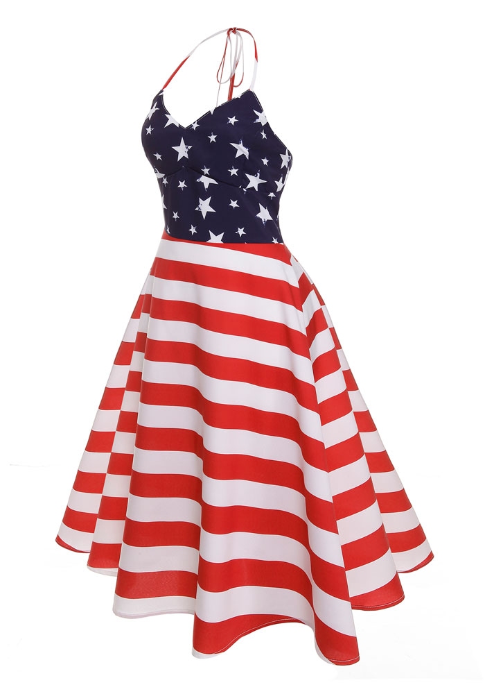 American Flag Halter Mini Dress - Bellelily