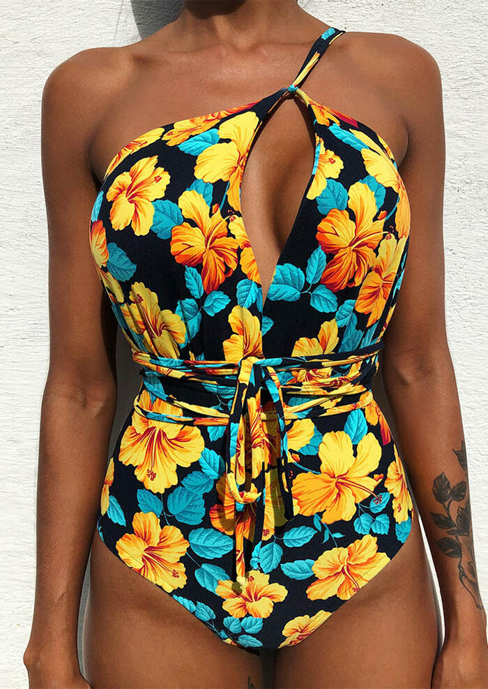 Floral Multi-Way Tie One-Piece Swimsuit