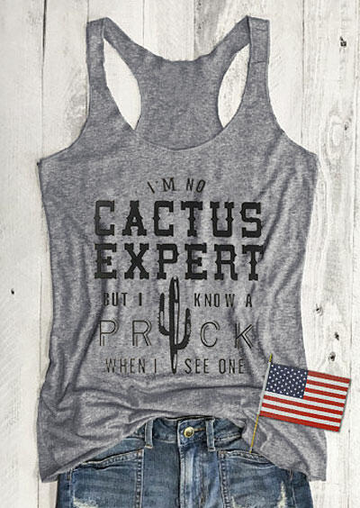 

Cactus Expert Rock Cactus Racerback Tank - Gray, 440175