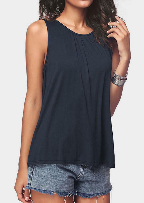 clothing tops tanks solid o-neck casual tank 440304$6.99$21.