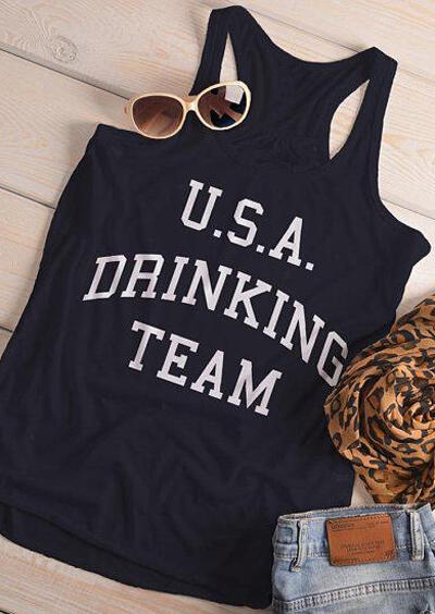 USA Drinking Team Tank - Black