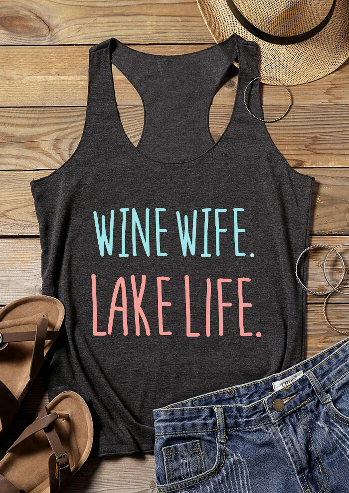 Wine Wife Lake Life Tank