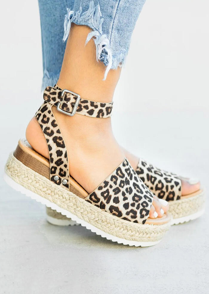 Ankle Strap Espadrille Wedge Sandals - Black - Bellelily