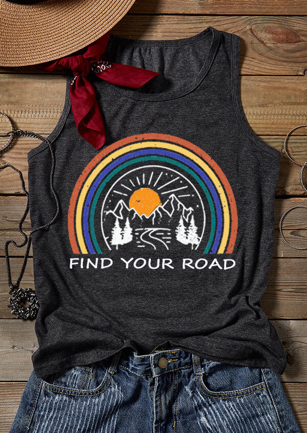 Find Your Road Rainbow Tank - Dark Gray