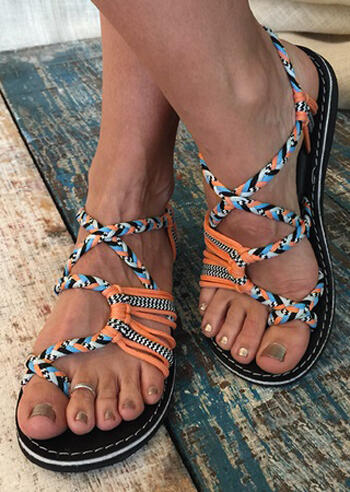 Buy Cheap Summer Cross-Tied Flat Sandals – Orange