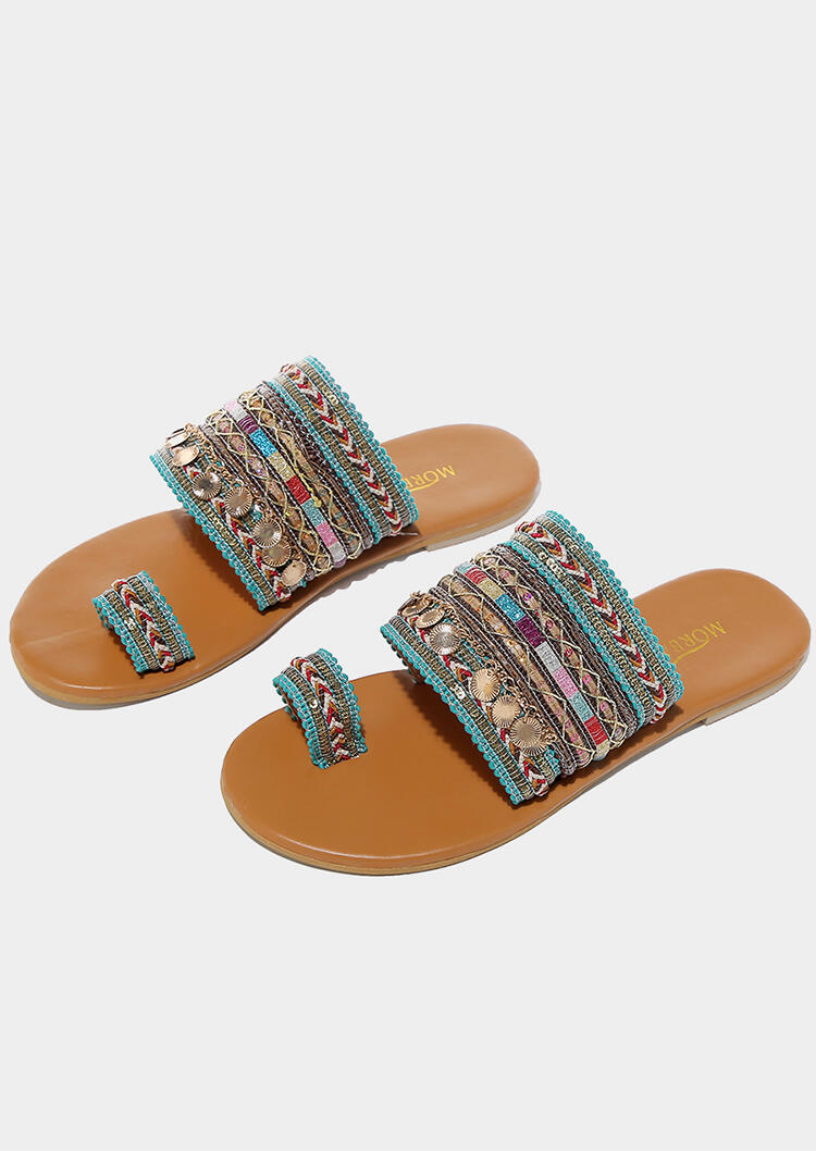 sequin flat sandals