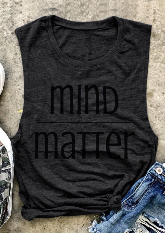 Mind Matter O-Neck Tank - Dark Grey