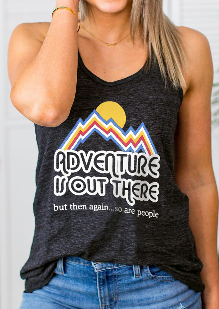 Adventure Is Out There Tank - Dark Grey