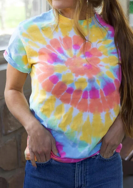 Spiral Tie Dye T-Shirt Tee - Multicolor