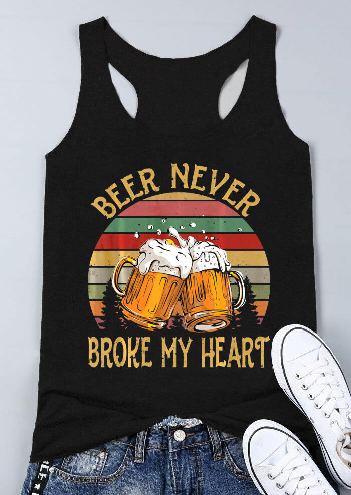 Beer Never Broke My Heart Tank - Black