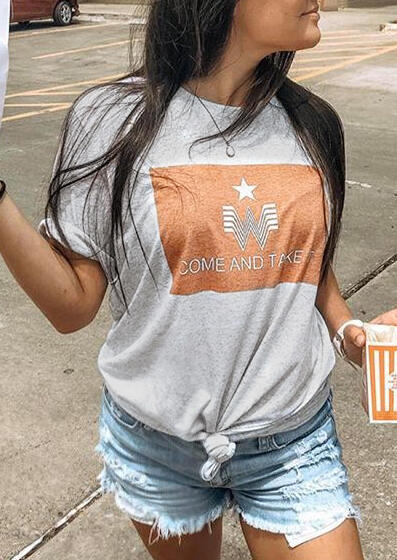 Whataburger Come And Take It T-Shirt Tee without Necklace - Light Grey