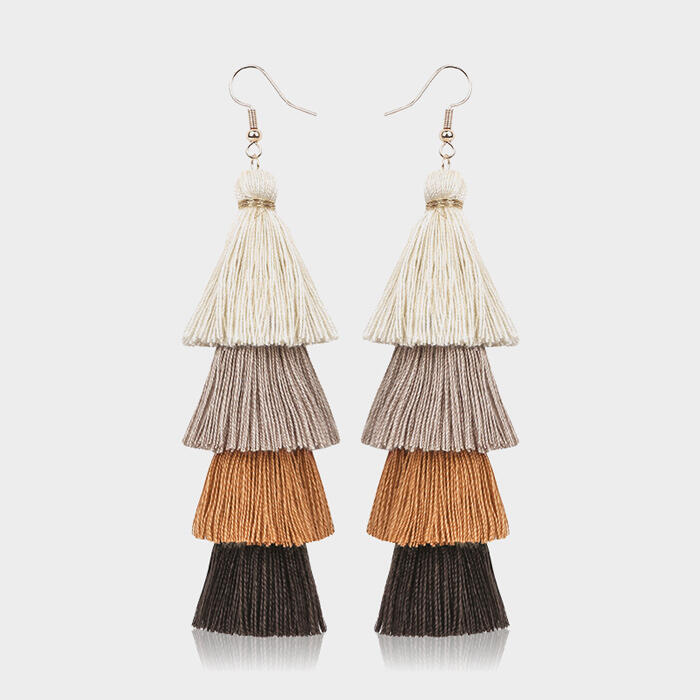 

Tree-Shaped Long Tassel Earrings, #1;#2;#3, 453111