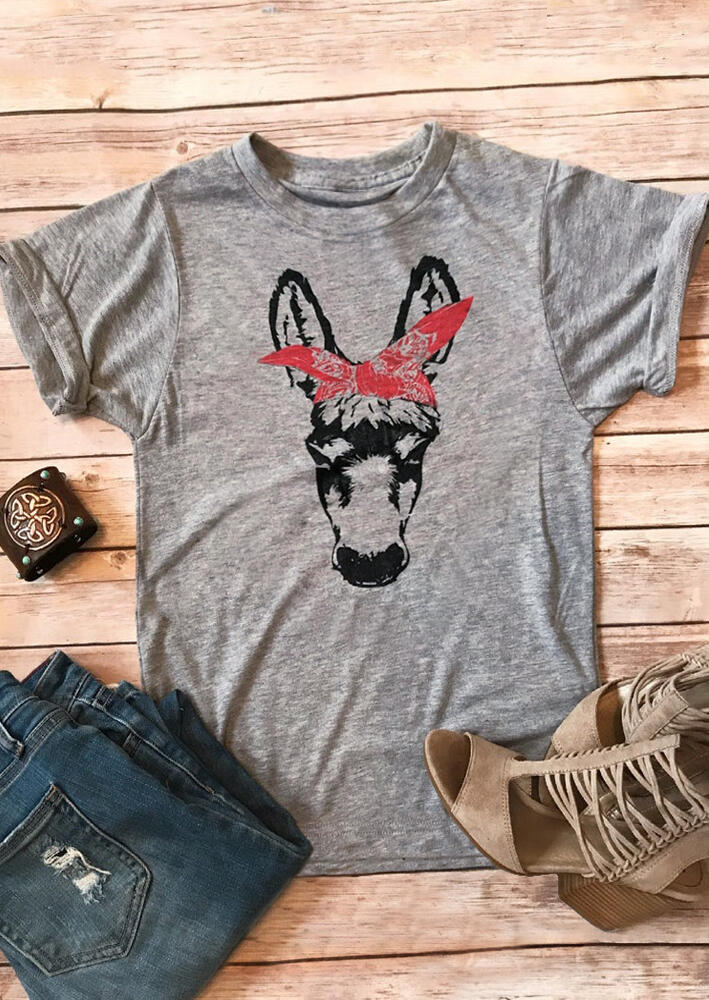 Donkey Bandana T-Shirt Tee - Gray