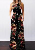 floral pocket sleeveless maxi dress