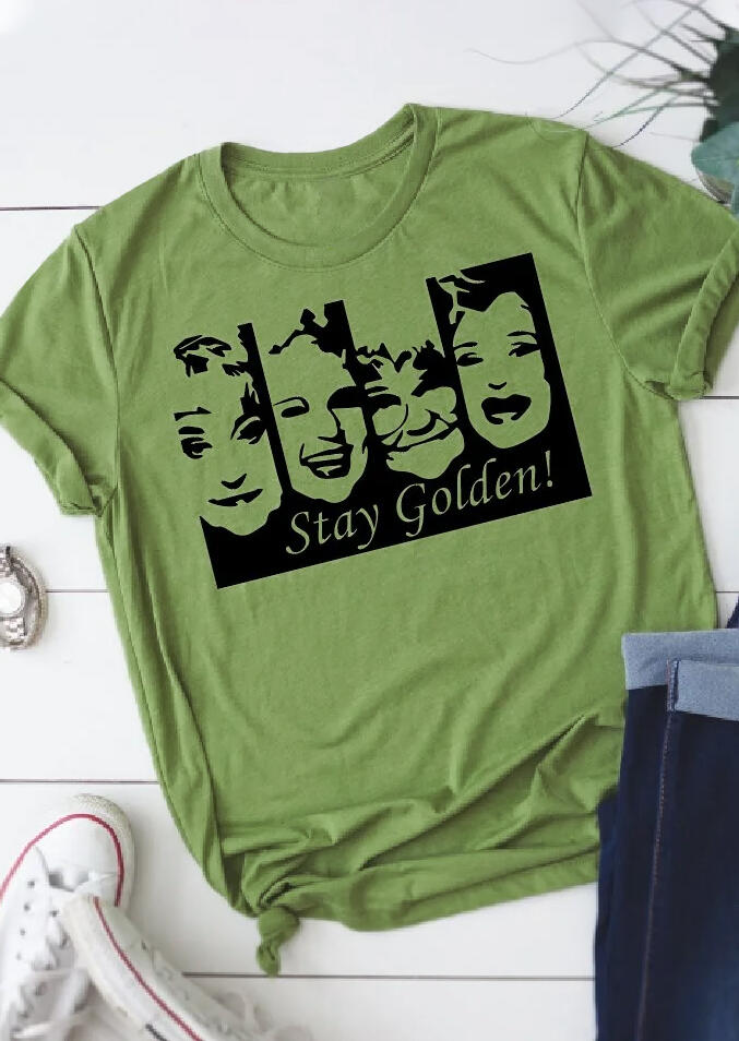 Stay Golden T-Shirt Tee - Green