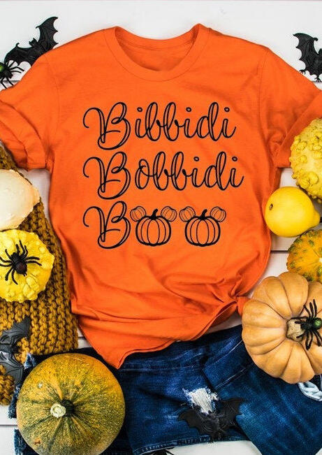 Bibbidi Bobbidi Boo Halloween Pumpkin T-Shirt Tee - Orange