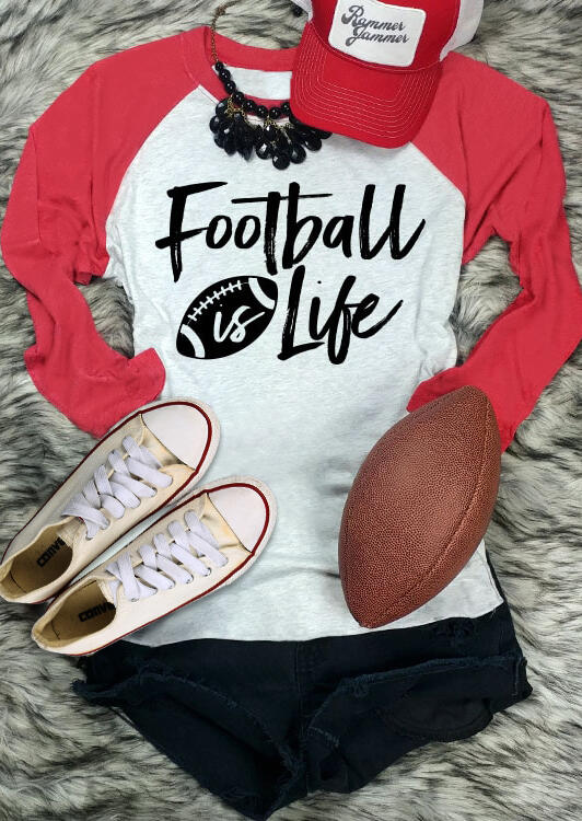 Football Is Life T-Shirt Tee - Gray