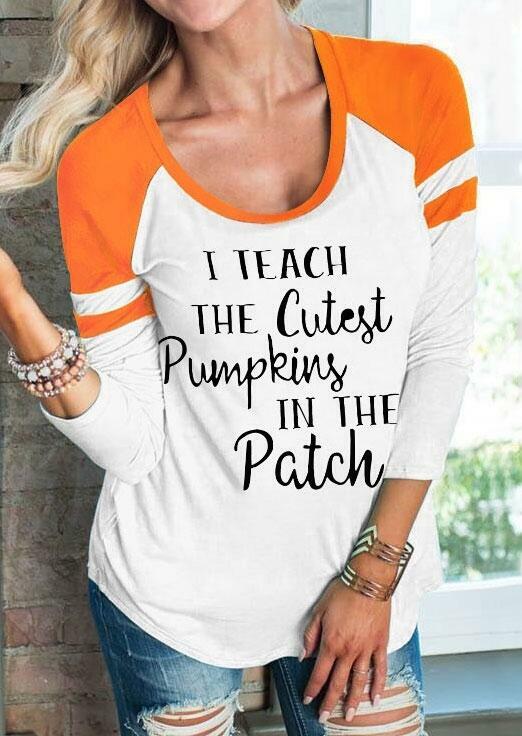 

I Teach The Cutest Pumpkins Baseball T-Shirt, White, 156451