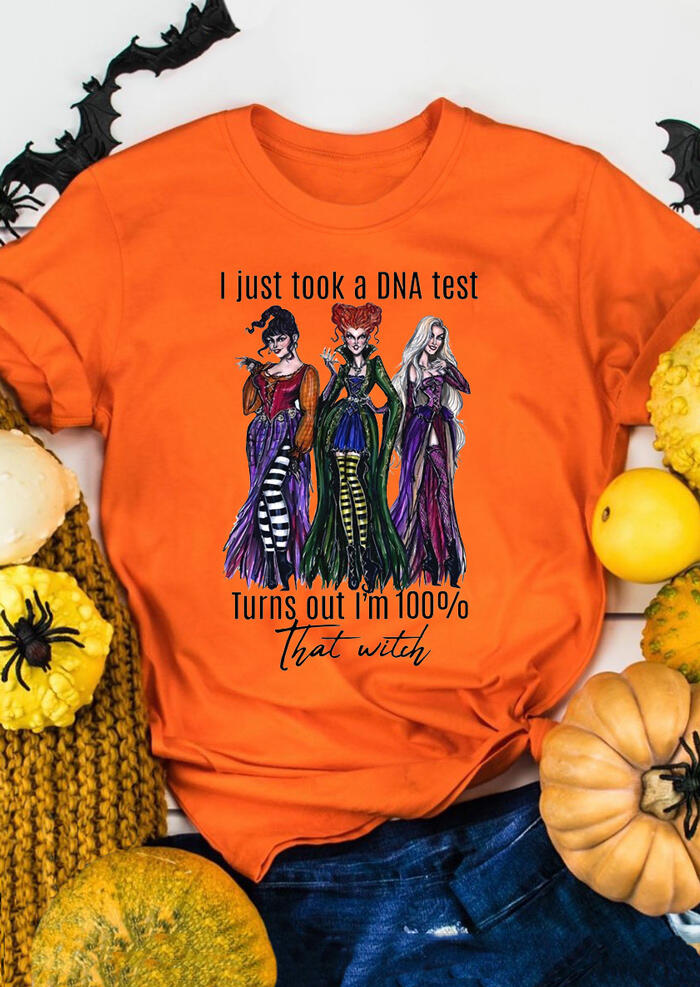 

I Just Took A DNA Test I' 100% That Witch T-Shirt Tee - Orange, 455146