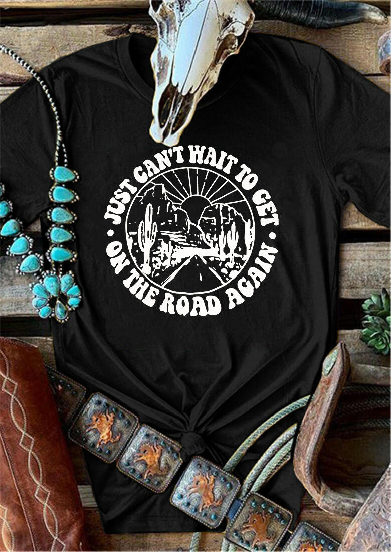 On The Road Again T-Shirt Tee - Black