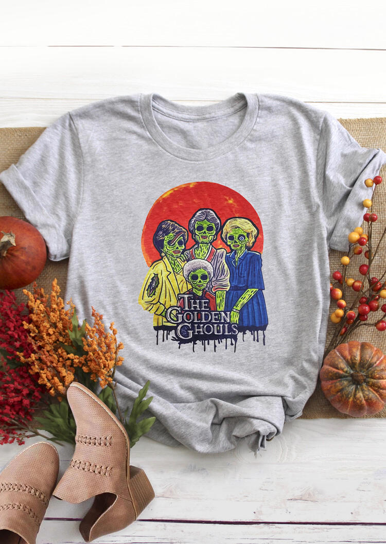 Halloween The Golden Ghouls T-Shirt Tee - Light Grey