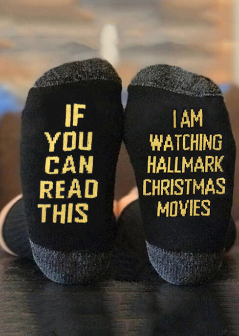

I Am Watching Movies Crew Socks, Black, 456101