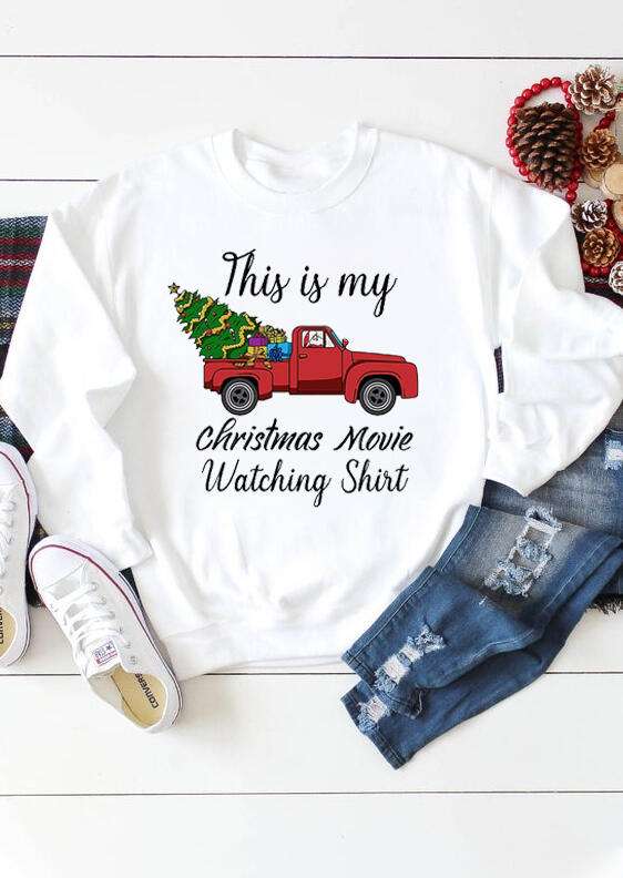 This Is My Christmas Movies Watching Sweatshirt - White