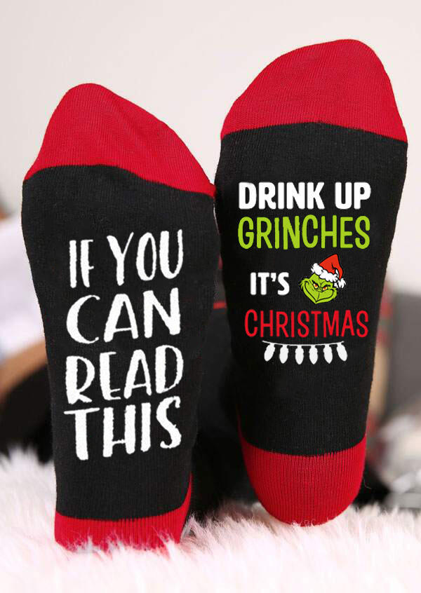 

Drink Up It's Christmas Socks, Black, 456164