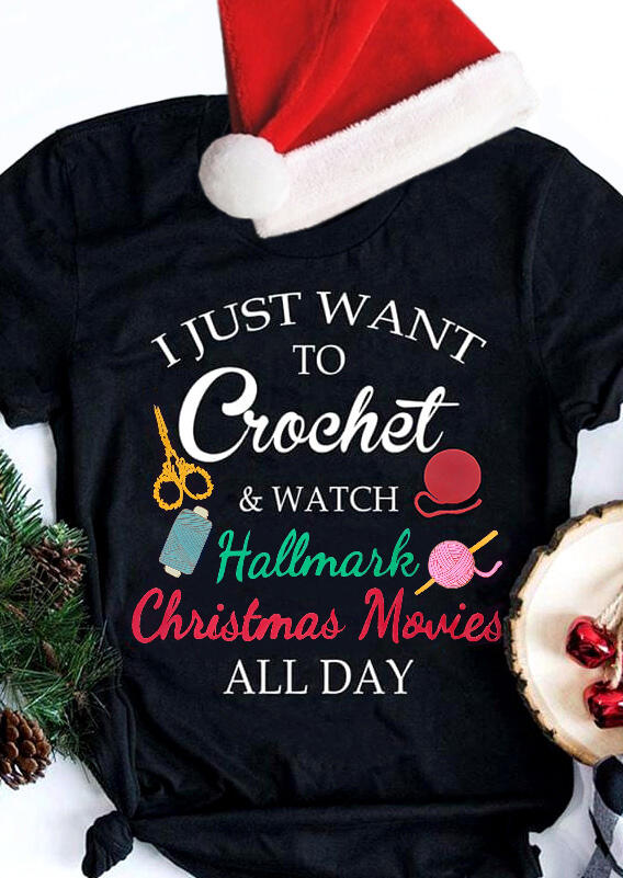 I Just Want To Watch Hallmark Movies T-Shirt Tee - Black