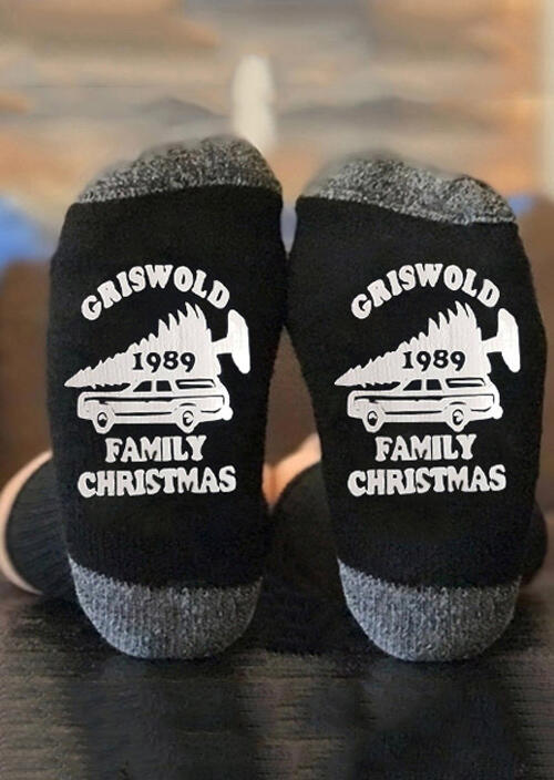 

Griswold 1989 Family Christmas Socks, Black, 456417