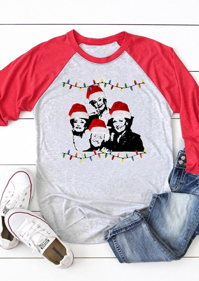 Christmas The Golden Girls Lights T-Shirt Tee - Red