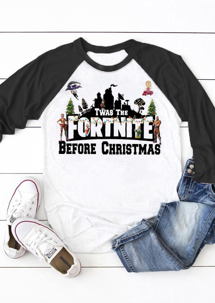 

Fortnite Before Christmas T-Shirt Tee - Black, 456685